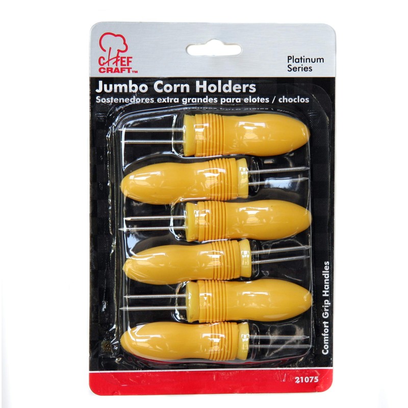 Chef Craft Select Soft Corn Holders, 6 piece set, Yellow