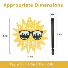 Mayski 2 Pack Luggage Tags for Suitcases, Travel Suitcase Tags for Summer Beach, Cute Bag Tags with Loop (Sun)