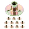 QWORK 3/8"-16 Iron Plate Nut, 12-Piece Set T-nut with Round