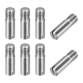 sourcing map 8Pcs M6 x 20mm Slotted Cylindrical Pin 304 Stainless Steel Dowel External Thread Locating Pin for Furniture Cabinets