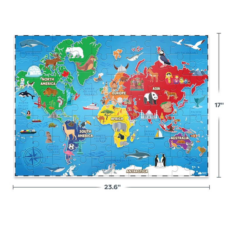 World Map Puzzle for Kids - 75 Piece - World
