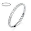 hengkaixuan Titanium Wedding Ring Eternity Ring Engagement Band Silver 2mm