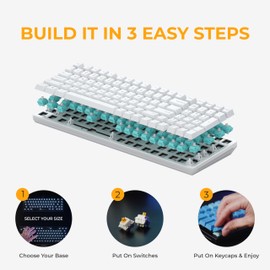 Glorious Gaming GMMK 2 Full Size (96%) Barebones (Frame Only) - Mechanical Gaming Keyboard Frame, Full Size (96%), Aluminium, Customisable, Per Key RGB, American QWERTY Layout - White