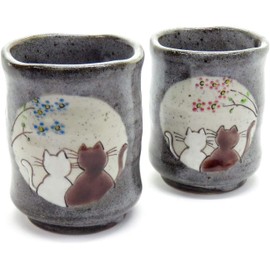 Kutani ware Japanese Pair teacup(Yunomi) Hidamari