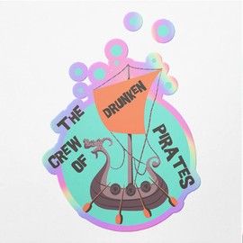 Holographic Decal Stickers of The Crew of Pirates Premium Waterproof Vinyl Decal Stickers for Laptop Phone Accessory Helmet Car Window Mug Tuber Cup Door Wall Decoration NVCVER3g22780HO