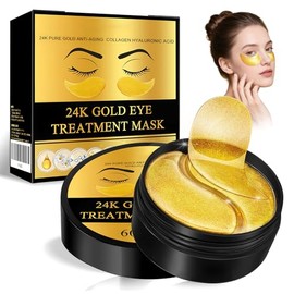 Parches para Ojos, Máscaras de colágeno de 24 K en polvo de oro, Mascarillas Contorno Ojos, Se Utiliza para Hidratar y Reducir la Apariencia de...    