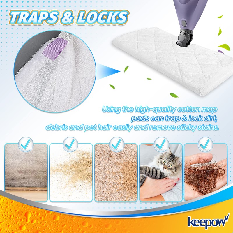 KEEPOW Steam Mop Replacement Pads for Shark Steam Pocket Mop