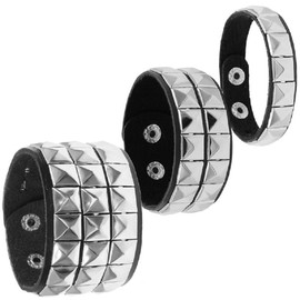 DATOA Gothic Studded Punk Bracelet Spiked Bracelets Emotion Band Cool jewelry for Women Men Goth Bracelets Gothic Bracelet Studded Arm Band - 3 Pcs Set