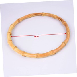 Operitacx Sustainable Bamboo Bag Handles 2 Pcs Round Handles for Handbags DIY Accessory 13cm Diameter