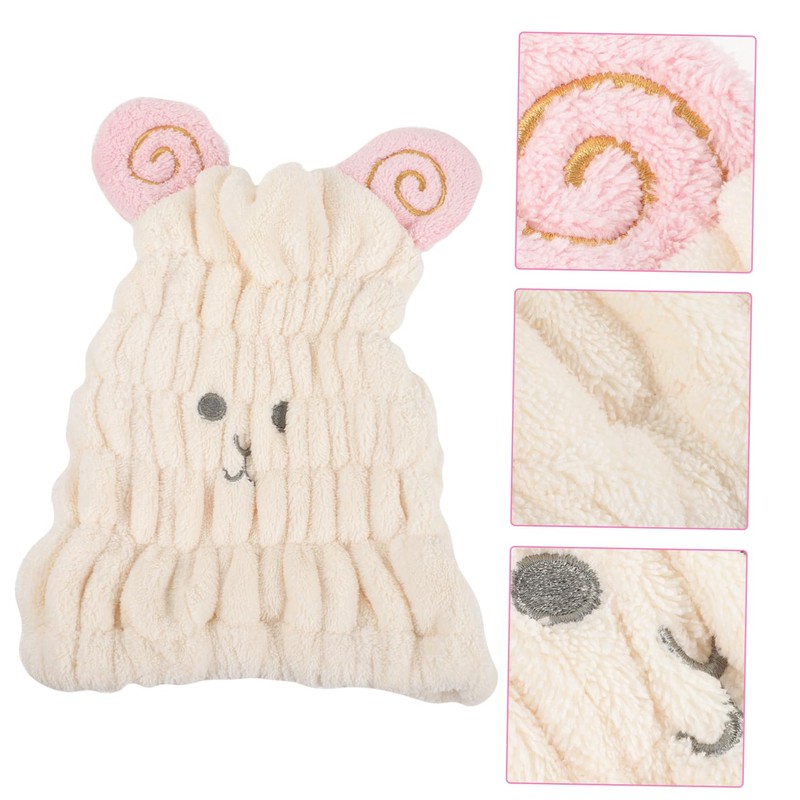 IWOWHERO Animal Embroidered Hair Drying Cap for Women Super Absorbent