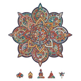 Universal Castle Buddha Theme Shaped Puzzle for Adults and Kids Fun Impossible Education Toy and Gift Puzzle (Mandala 267 Pieces)