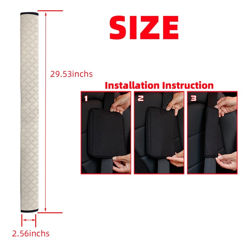 KHGUZ 2PCS Extra Long Car Seatbelt Cover, 29.53 inches Soft