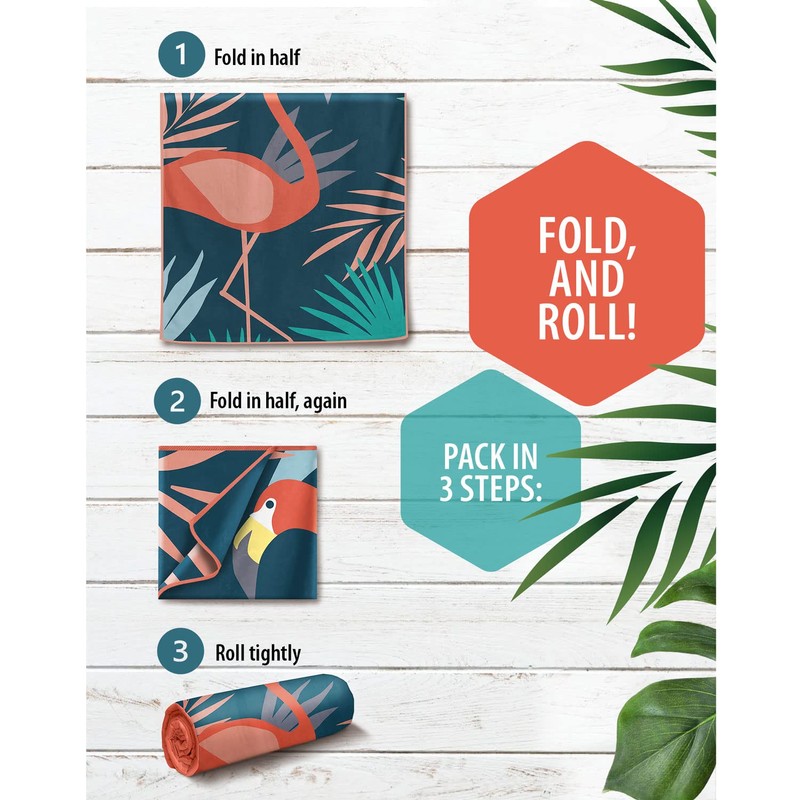 VENTURE 4TH Microfiber Beach Towel: Quick-Dry, Compact, Sand-Free, Absorbent, Sandproof