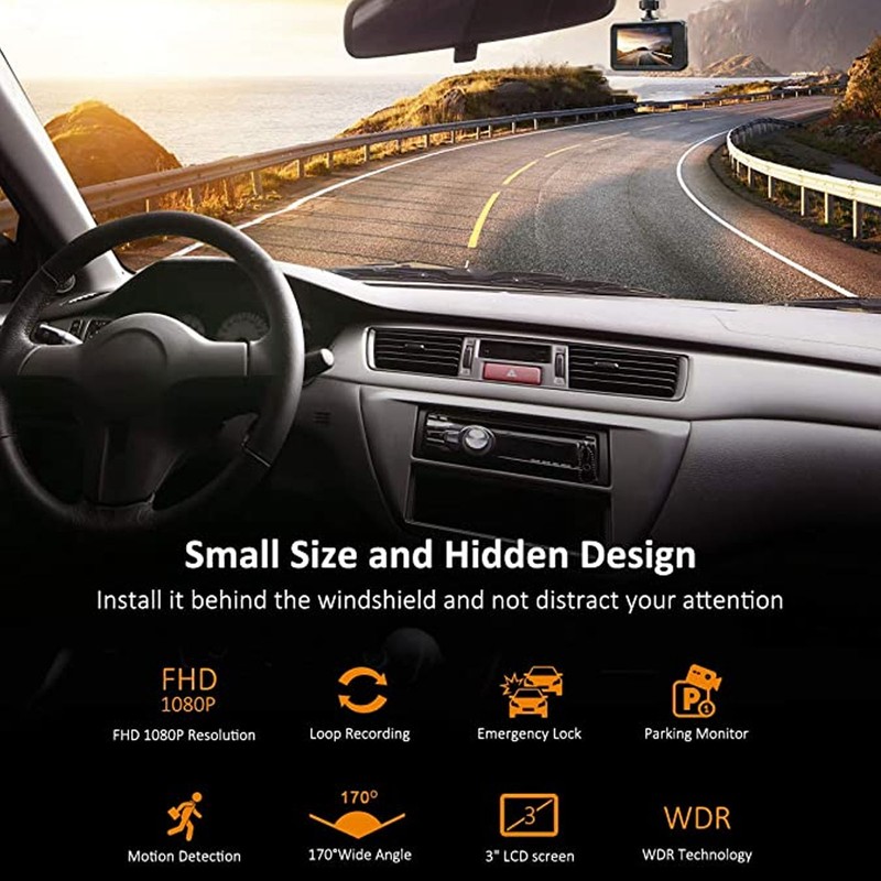 Dual Dash Cam High Definition 120 Degree Wide Angle Emergency