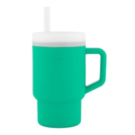 Infantino My 1st Vaso de silicona con popote y asa, resistente a derrames, para la taza de transición sin BPA, alpino