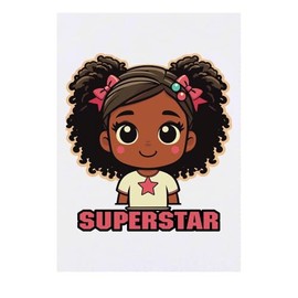 'Cute Superstar Girl' Temporary Tattoo - Water Resistant, Skin-Safe, Non-Toxic Transfer (TO00084285)
