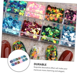 Ipetboom 12-Count Chameleon Nail Powder Glitter Sparkling Sequins for Nail Art Vibrant Easy DIY Manicure Decor