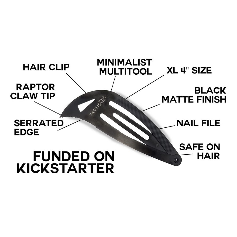 Tacticlip - XL Snap Hair Clip Multitool Barrettes for Thick