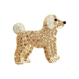 Animal Brooch Pins for Women Puppy Dog Rhinestone Brooch Costume Accessories Suit Collar Sweaters Dresses Jackets Decor Festival Jewelry Gifts for Pet Lover (Golden Dog)