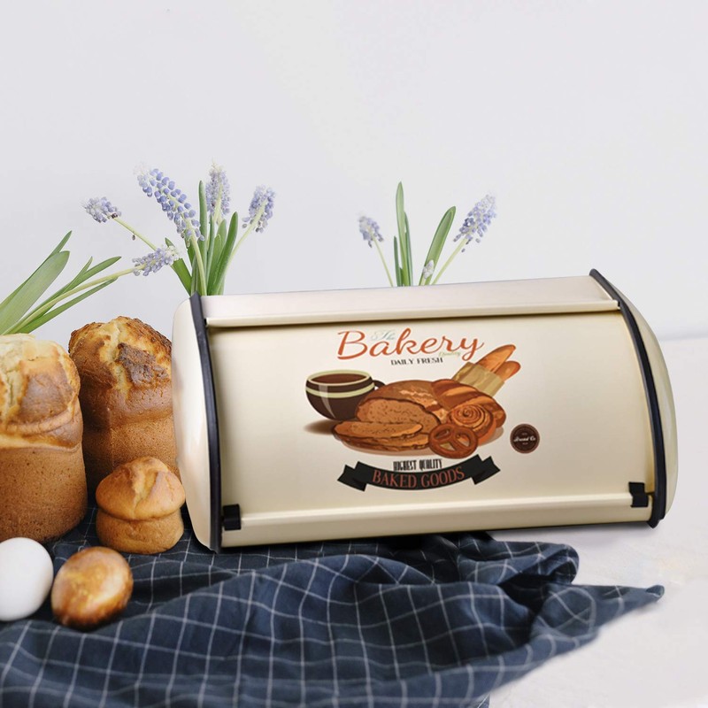 SOTECH Bread Box Kitchen Metal Container for Storage Bin Countertop
