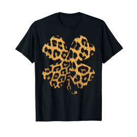 Cheetah Leopard Print Shamrock St Patricks Day Women Gift T-Shirt