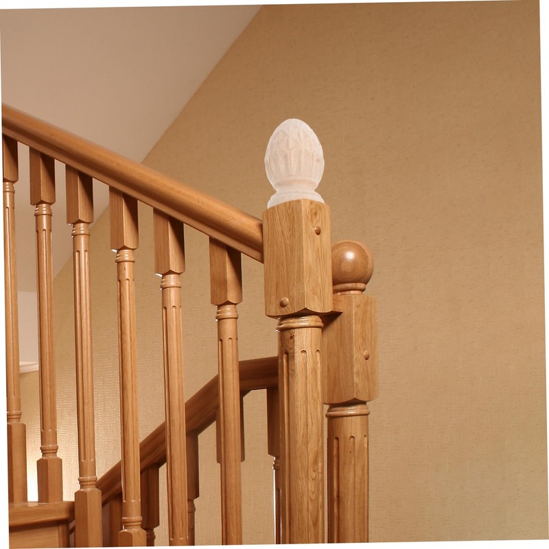OUNONA Wood Carved Post Topper Finial: 3.14inch Wooden Finial for