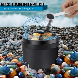 WKTURN Rock Tumbler Grit Set, Polish Refill - 4 Basic Step...