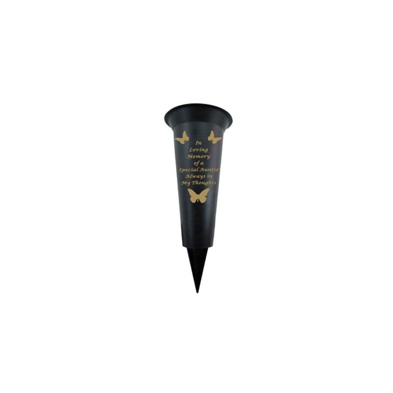 Memorial Grave Vases Ornaments Plastic Flower Holders - Butterfly Spike