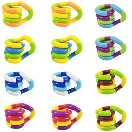 Tangle Fidget Toy, 12 Pcs Fidget Toys Adults Tangle Fidget Toy Stress Relief Toys Kids, Silent Fidget Toys For Home Office Sensory Play Fine Motor Skills Development Calming Tool Focus Concentration