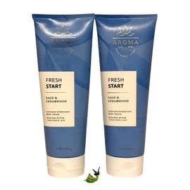 2 Aromatherapy FRESH START SAGE CEDARWOOD cream Ultimate Hydration Bath & Body Cream 8 fl oz