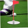 BIUDECO 1set Thickened Golf Hole Cup Flag Stainless Steel and