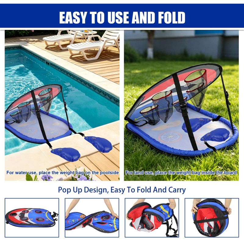ROSE ME Pool Cornhole Game Floating, Double Sided Pool Games