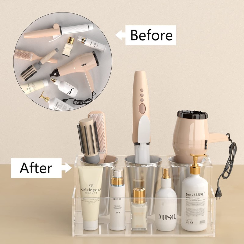 NIUBEE Hair Tool Organizer, Clear Acrylic Hair Dryer and Styling