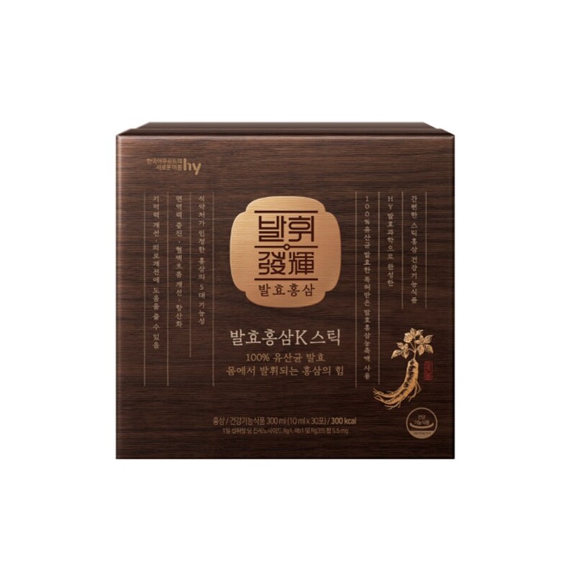한국야쿠르트 발효홍삼 K 스틱 10ml x 30포 부모님선물 명절선물 Korea