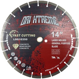 ORIXTREME 14 Inch Laser Welded Diamond Concrete Saw Blade, Segmented General Purpose Blade Dry/Wet Cutting Concrete, Reinforced Concrete, Masonry, Brick, Block,1"-20mm Arbor