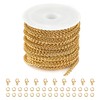 Jabogrii 16.4 Feet Stainless Steel Wheat Chain Bulk Gold Plated