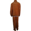 Sweatsedo Burnt Orange Mens Velour Tracksuit with White Piping (Medium)