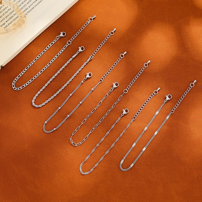 KunJoe Dainty Silver Bracelets for Women Stack, Silver Jewelry Set