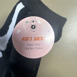 Unbranded Kids Size Black Skeleton Pattern Socks New! Size 7-8.5