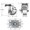 HANDSAMMU'S 3inch Industrial Casters, Semi Steel Cast Iron Locking Casters,