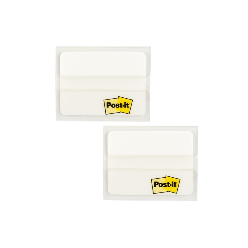 Post-it Tabs, 2 in Solid, White, 12 Tabs/On-The-Go Dispenser, 2