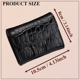 LFWATAXY RFID Blocking PU Leather Credit Card Holder Wallet for Women, Compact Accordion Card Case with Multiple Slots, Small Buckle Coin Purse, Stone Litchi Pattern ID Card Organizer (Style-3)