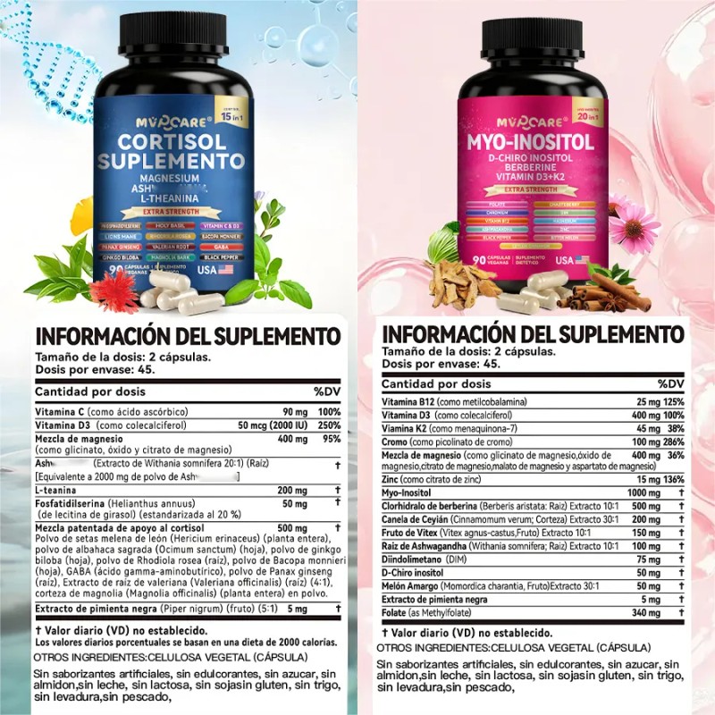 20 In1 Inositol Y 15 In 1 Cortisol Bajar El