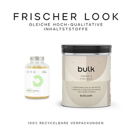 Bulk Omega 3 Fischöl Weichkapseln, 1000 mg, 270 Kapseln, 135 Portionen