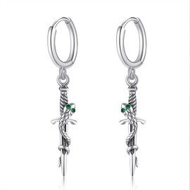 Axolotl/Pig/Spider/Snake/Butterfly/Flamingo/Fox/Mermaid/Dog/Frog/Dinosaur/Sloth/Elephant/Parrot Cut Animal Earrings Jewellery Gifts for Men Women, Silver, No Gemstone