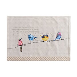 Maison d' Hermine Birdies On Wire 100% Cotton Set of 2 Placemats, 13 - inch by 19 - inch.