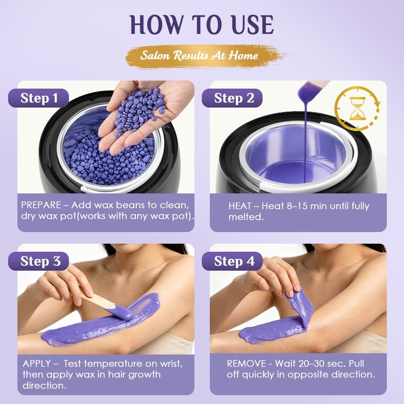 Hard Wax Beans 2lb for Hair Removal Kit, Stripless Wax