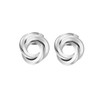 Edforce Stainless Steel Love Knot Stud Earrings (Silver)