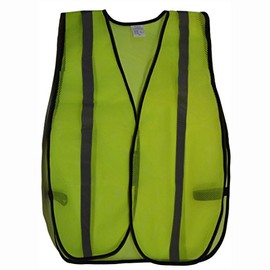 Petra Roc LVM-S Safety Vest Lime Mesh, 1" Silver Reflective Tapes, One Size