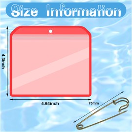 Geyee Geyee 6 Pack Fishing Hunting License Holder Waterproof Fluorescent Orange ID Holder with 6 Bronze Safety Pins Heavy Duty for License Permit Protection Hunting Deer Season Supplies (Horizontal)